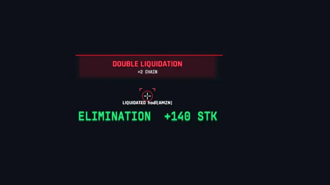 Double liquidation medal and elimination payout shown in-game